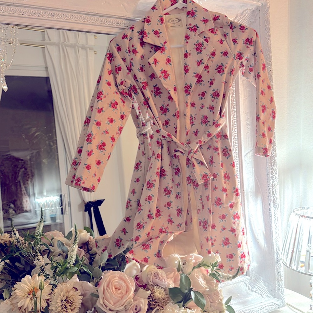 Joyfolie girls floral trench coat